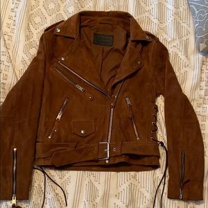 Size US4 ALLSAINTS Sarana Suede Biker Jacket